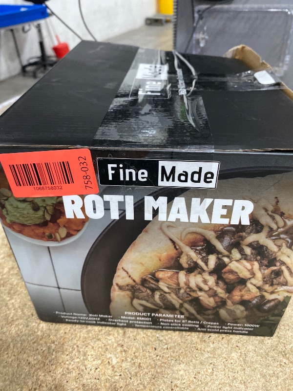 Photo 1 of FineMade Compact Roti Maker, 8'' Electric Tortilla Maker Machine, Maquina Para Hacer Tortillas, Crepe Maker,Electric Tortilla Press, Prensa Para Tortillas, Recipe Included, Black