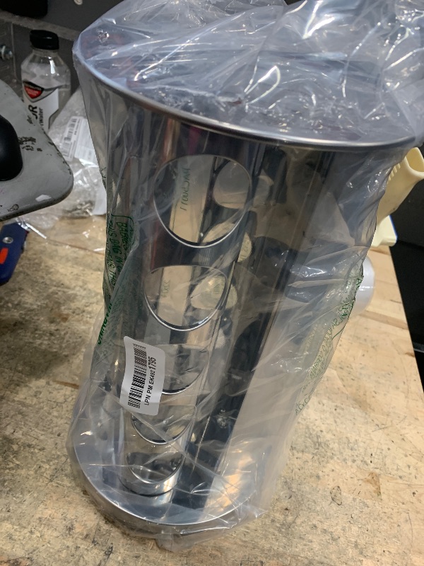 Photo 1 of ***RACK ONLY***Kamenstein 20 Jar Revolving Countertop Spice Rack with Spices Included, FREE Spice Refills for 5 Years, Polished Stainless Steel with Black Caps, 30020