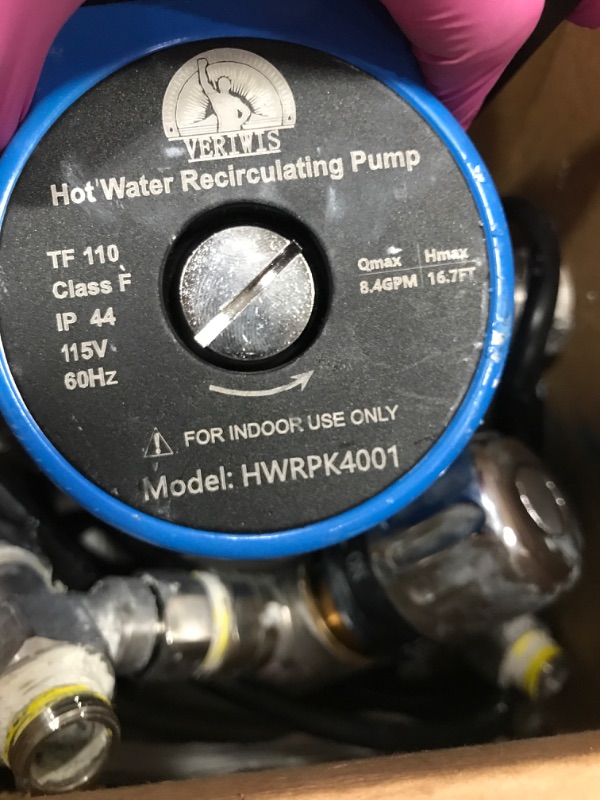Photo 1 of **DIRTY** VERIWIS Instant Hot Water Recirculating Pump Kit for Tank Water Heater, Circulation Pump for House with 304 Stainless Steel Adjustable Bypass Valve and Timer, Replace 595916 0955805(3-Year Warranty)