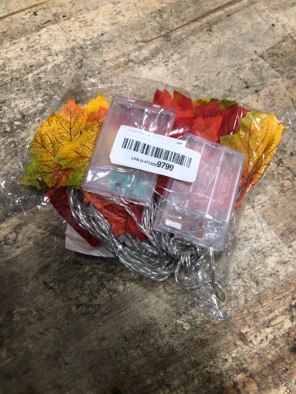 Photo 1 of 2 Pack Fall Decorations for Home Maple Leaf Lights Multicolored, Total 20Ft 40LED Battery Operated Fall Leaves Garland with Light String Autumn Harvest Table Indoor Halloween Thanksgiving Decorations