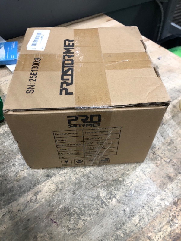 Photo 1 of ***DIRTY/ UNTESTED*** Utility Pump, Prostormer 1/10HP 120V Mini Portable Electric Water Transfer Pump 330GPH Plumbing Equipment with Water Hose Kit Great for Yard, Garden, Pool Draining