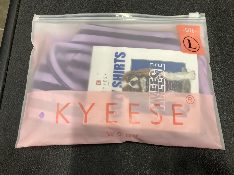 Photo 1 of **FOR A SMALL DOG**
KYEESE 2Pack Dog Shirt, Soft Striped Dogs T Shirts, Lightweight Pet Tank Top, Sleeveless Dog Shirt for Small Dogs, Stretchy Comfortable Pet Vest, Purple, Large