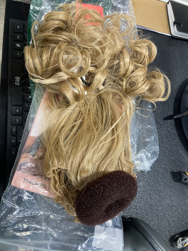 Photo 1 of ***1 HAIR PIECE INCLUDED***SEIKEA Cheer Ponytail Hair Piece, 14" Curly Cheerleader Hairpiece Ponytail Extension for Cheerleader Competition, Dance Blonde***1 HAIR PIECE INCLUDED***