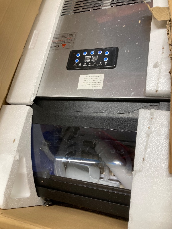 Photo 1 of ?150LBS/24H + 55 Ice Cubes/10-15 Mins? Commercial Ice Maker - 50LBS Storage, Stainless Steel, Self-Cleaning for Home Bar Outdoor