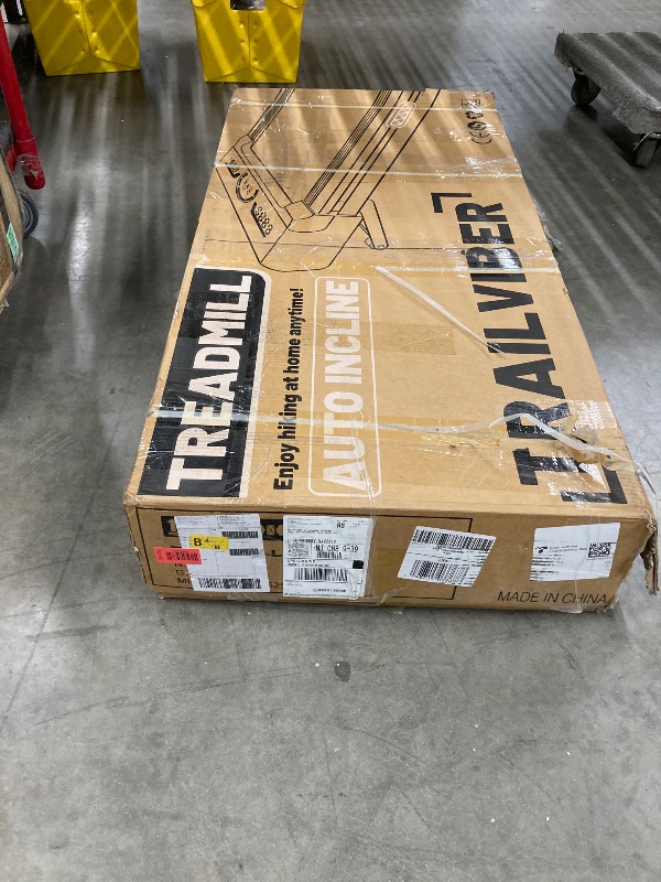 Photo 1 of ** with damaged**TRAILVIBER Walking Pad Treadmill with 12% 9-Level Auto Incline, 450 lbs Capacity RGB LED Screen, Bluetooth Speaker Under Desk Treadmill, Compact Treadmills for Home Hiking, Black