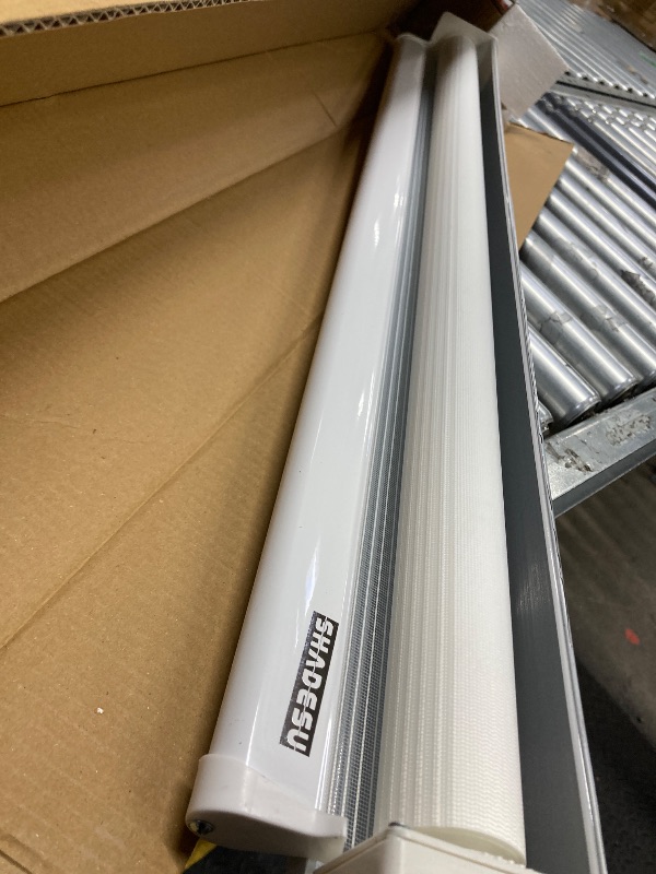 Photo 1 of ***MISSING HARDWARE***ShadesU Cordless Zebra Blinds – Light Filtering Dual-Layer Window Shades for Privacy (White Color) (Maximum Height 72") (Width 34")***MISSING HARDWARE***