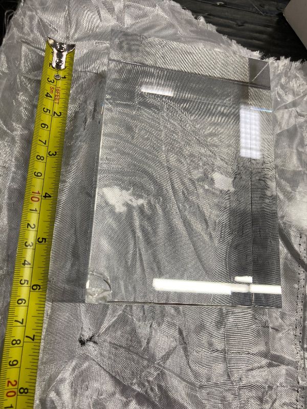 Photo 1 of ***CORNER IS CHIPPED***Amlong Crystal Clear Crystal Display Block (Not Acrylic), 6 inch x 4 inch x 2 inch***CORNER IS CHIPPED***