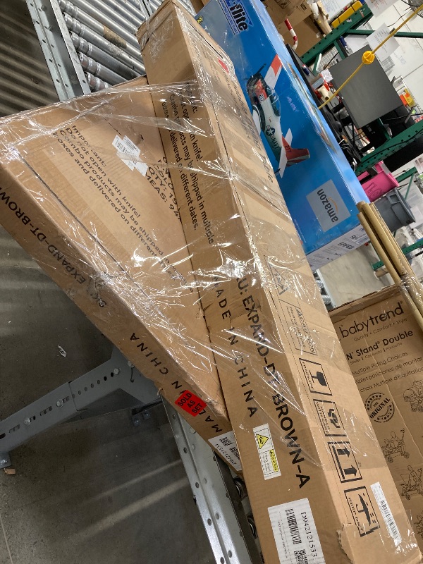 Photo 1 of ***COMES WITH 2 BOXES A AND B/COMPLETE SET***63"-78.7" Expandable Dining Table, 6-8 Extendable Dining Table, Rectangle Conference Table, Farmhouse Kitchen Table with Slide Track, Tapered U-Shaped Wood Legs for Office, Living Room-BrowN