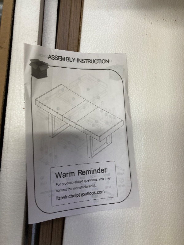 Photo 1 of ***COMES WITH 2 BOXES A AND B/COMPLETE SET***63"-78.7" Expandable Dining Table, 6-8 Extendable Dining Table, Rectangle Conference Table, Farmhouse Kitchen Table with Slide Track, Tapered U-Shaped Wood Legs for Office, Living Room-BrowN