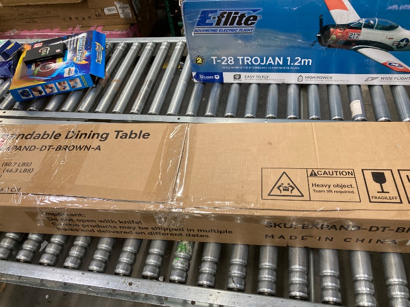 Photo 1 of ***COMES WITH 2 BOXES A AND B/COMPLETE SET***63"-78.7" Expandable Dining Table, 6-8 Extendable Dining Table, Rectangle Conference Table, Farmhouse Kitchen Table with Slide Track, Tapered U-Shaped Wood Legs for Office, Living Room-BrowN