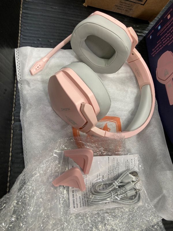 Photo 1 of ***PLUG IN TOGGLE IS MISSING***NUBWO G06 Dual Wireless Gaming Headset with Mic for PS5, PS4, PC, Mobile, Switch: 2.4GHz Wireless + Bluetooth - 100 Hr Battery - 50mm Drivers - Pink***PLUG IN TOGGLE IS MISSING***