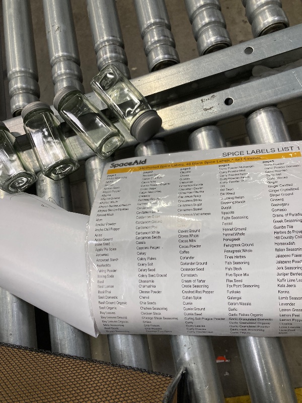 Photo 1 of ***MISSING 25 JARS ONLY*** SpaceAid Spice Rack Organizer with 25 Spice Jars, 386 Spice Labels, Chalk Marker and Funnel Set for Cabinet, Countertop, Pantry, Cupboard or Door & Wall Mount - 28 Jars, 13.4" W × 10.8" H, Black