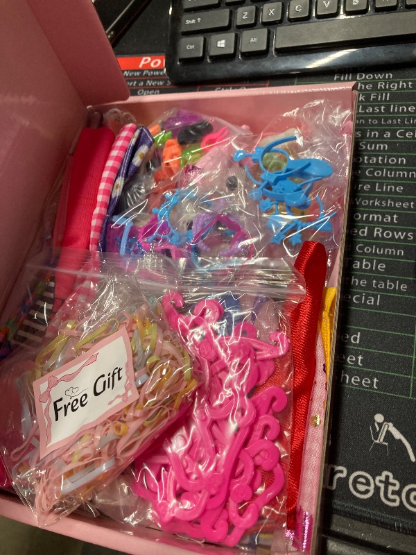 Photo 1 of ?195 Pcs Doll Clothes and Accessories Kit, Include Princess Gowns, Fashion Skirt, Slip Dresses, Tops, Pants, Bikini Swimsuits, Shoes, Crowns, Necklaces, Glasses, Hangers in Gift Box for 11"-12" Dolls