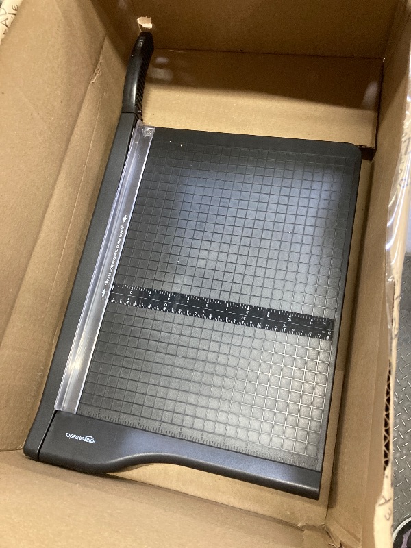 Photo 1 of **LOOSE HANDLE**Amazon Basics Paper Trimmer Cutter for Office and Crafts, Heavy-Duty, Portable Paper Slicer, 15-Inch, 10-Sheet Cardstock