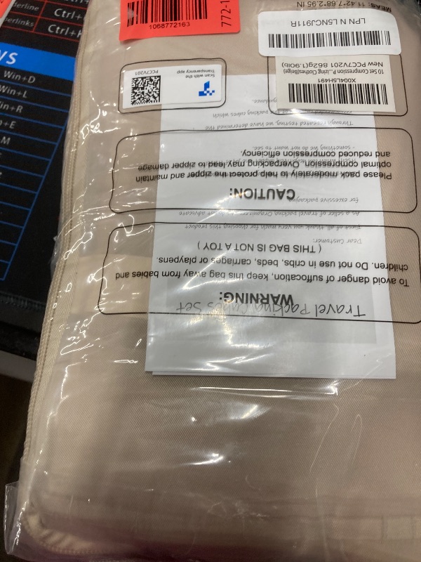 Photo 1 of 10 Set Compression Packing Cubes for Travel Gifts Women Mom,OlarHike Luggage Clothes Organizer for Travelers,Airplane/Cruise/Car/Train Travel Essentials,Compressible Expandable Saver Space Bags(Beige)