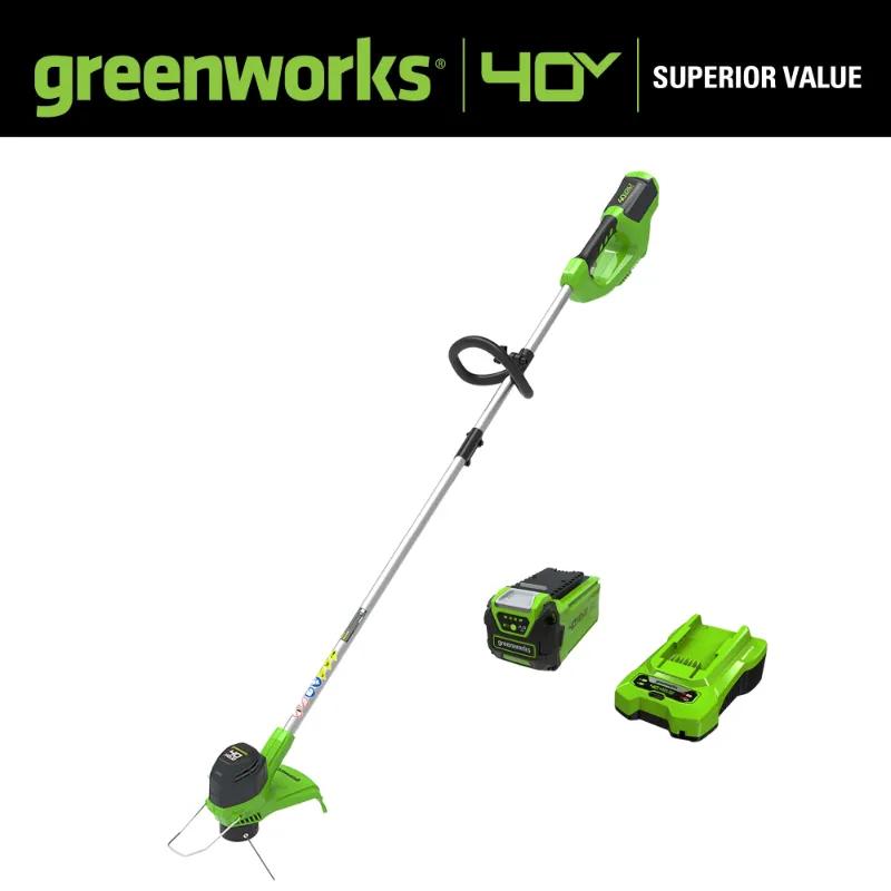 Photo 1 of ***Selling for parts only*** NEEDS BATTERY Greenworks 40V 12" String Trimmer with 2.0 Ah Battery & Charger 2101602