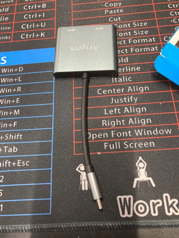 Photo 1 of (2 in 1) USB C to Dual Hdmi Adapter for 2 Monitors, (MST is not Support on MacOS, MacOS Allows Monitor Display 2 Separate Screens, Windows Allows Monitor Display 3 Separate Screens)