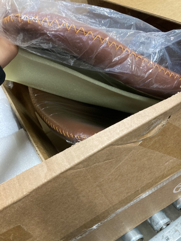 Photo 1 of 1 BOX WITH 2 CHAIRS ONLY
Sweetcrispy Counter Height Bar Stools Set of 4, 30 inch Height Stool Faux Leather Barstools with Back, Armless Kitchen Island Countertop Comfortable Modern Chairs with Metal Legs - Brown