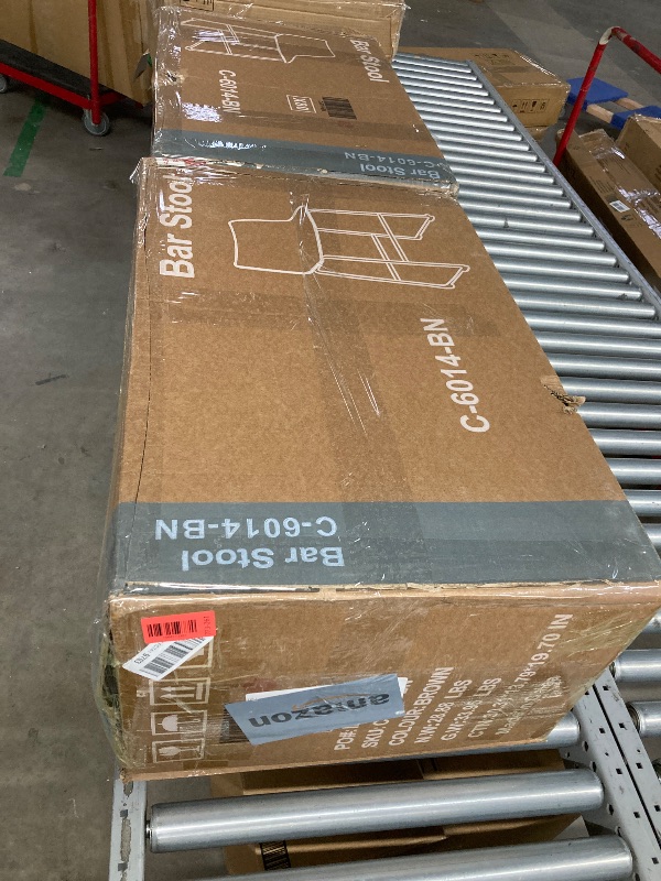 Photo 1 of 1 BOX WITH 2 CHAIRS ONLY
Sweetcrispy Counter Height Bar Stools Set of 4, 30 inch Height Stool Faux Leather Barstools with Back, Armless Kitchen Island Countertop Comfortable Modern Chairs with Metal Legs - Brown