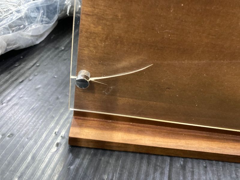 Photo 1 of ***KNIVES NOT INCLUDED***CRACK IN PLASTIC PART***ENOKING Magnetic Knife Block with Acrylic Shield 12 x 9 Inches, Double Side Kitchen Knife Holder without Knives- Acacia Wood Universal Knife Storage Organizer with Powerful Magnet for Kitchen Counter***KNIV