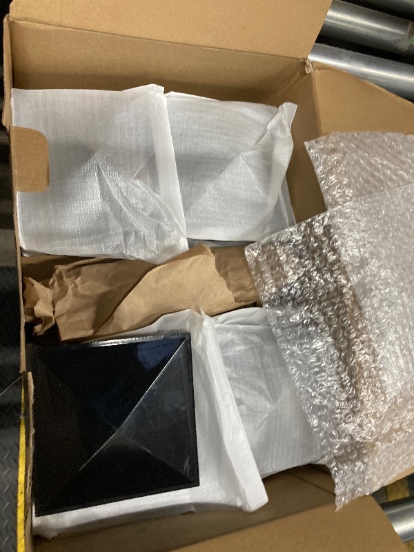 Photo 1 of ***CAPS ONLY -MISSING LIGHTS*** Solar Post Light Caps Lights Outdoor 8 Pack for 4x4 4.5x4.5 5x5 Vinyl/Wooden Posts, Waterproof Solar Powered Fence Post Caps, Black 16LEDs Deck Cap for Garden, Patio, Porch