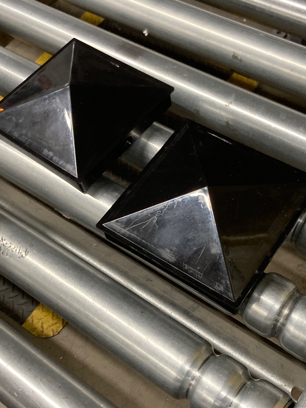 Photo 1 of ***CAPS ONLY -MISSING LIGHTS*** Solar Post Light Caps Lights Outdoor 8 Pack for 4x4 4.5x4.5 5x5 Vinyl/Wooden Posts, Waterproof Solar Powered Fence Post Caps, Black 16LEDs Deck Cap for Garden, Patio, Porch