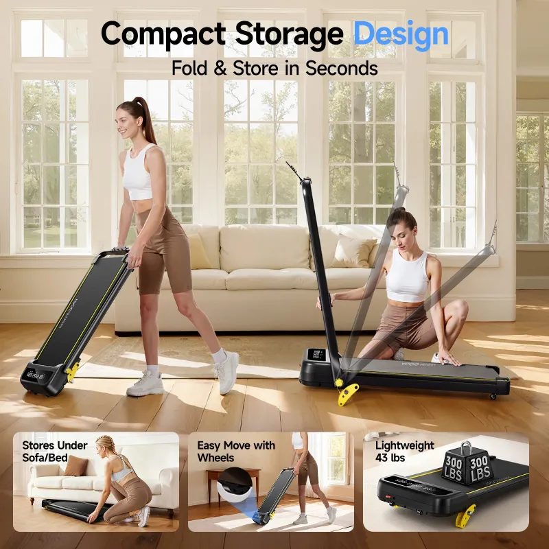 Photo 1 of ***MISSING  CORD * REMOTE CONTROL -SELLING AS IS *** YPOO Foldable Treadmill with Incline and Handle, Portable Walking Pad for Home/Office, 300 lb Capacity, Remote Control