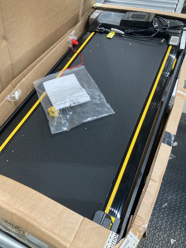 Photo 1 of ***MISSING  CORD * REMOTE CONTROL -SELLING AS IS *** YPOO Foldable Treadmill with Incline and Handle, Portable Walking Pad for Home/Office, 300 lb Capacity, Remote Control