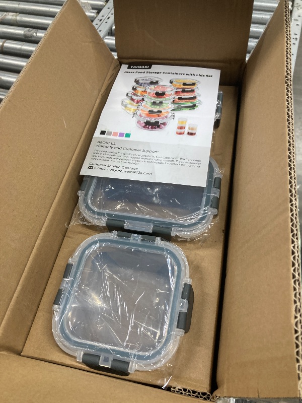 Photo 1 of 
34pcs Glass Food Storage Containers with Lids Set, Airtight Meal Prep Containers (17 Containers & 17 Lids), Grey
