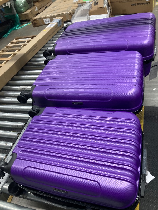 Photo 1 of ***REFERENCE***3 Piece Luggage Set Carry On Suitcase,Lightweight Travel Carry-on and Checked Luggage,Rolling Hard Shell Travel Suitcases,with Spinner Wheels TSA Locks,for Men, 20/24/28 Inch (Purple, 3 Piece)
