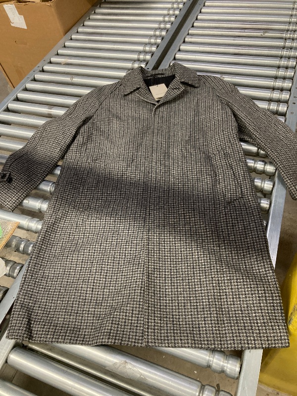 Photo 1 of ***PEOPLE SAY FIT IS NOT RIGHT*PLZ READ ENTIRE DESCRIPTION FOR MORE INFO***AllSaints Men's Goodman Coat, Multi Grey/Brown Size 44***ACROSS THE BACK FROM SLEEVE SEAM TO SLEEVE SEAM IS 19" *SLEEVE LENGTH   MEASURES 26" ***