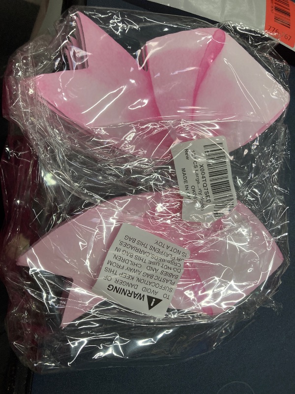 Photo 1 of 12 PCS Large Pink Bow Christmas Ornaments Christmas Tree Picks Decorations Coquette Rustic Pink Bow Xmas Tree Topper Ornaments for Home Office Winter Holiday Xmas Party Supplies