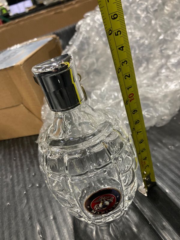 Photo 1 of ***BOTTLE IS CLEAR*COLOR IS FROM CONTENTS***Military Hand Grenade Whiskey Bottle, 300ml Whiskey Decanter Sets for Men, Collection Veteran Gifts***BOTTLE IS CLEAR*COLOR IS FROM CONTENTS***
