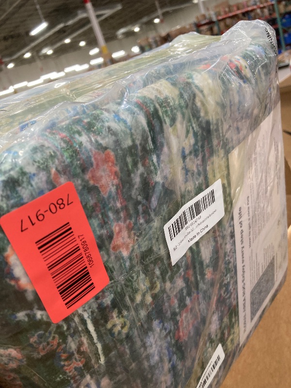 Photo 1 of 5x7 Vintage Area Rug for Living Room Bedroom, Machine Washable Non Slip Indoor Rug, Thin Throw Floral Floor Low Pile Distressed Carpet for Office Nursery Dining Room Green/Multi