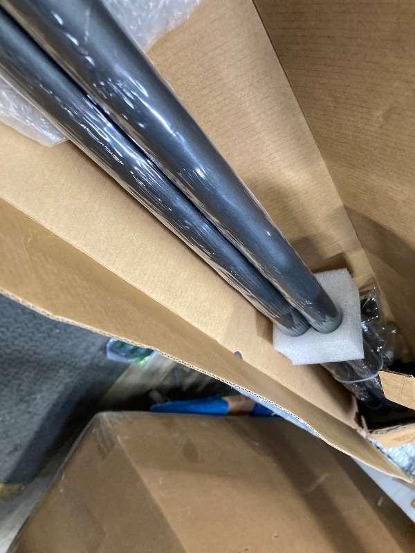 Photo 1 of 1 Inch Heavy Duty Adjustable Curtain Rods for Windows, Industrial Wrap Around Room Divider Decorative Curtain Rods Wall Mount & Ceiling Mount for Indoor & Outdoor, 72 to 144 inch, Black