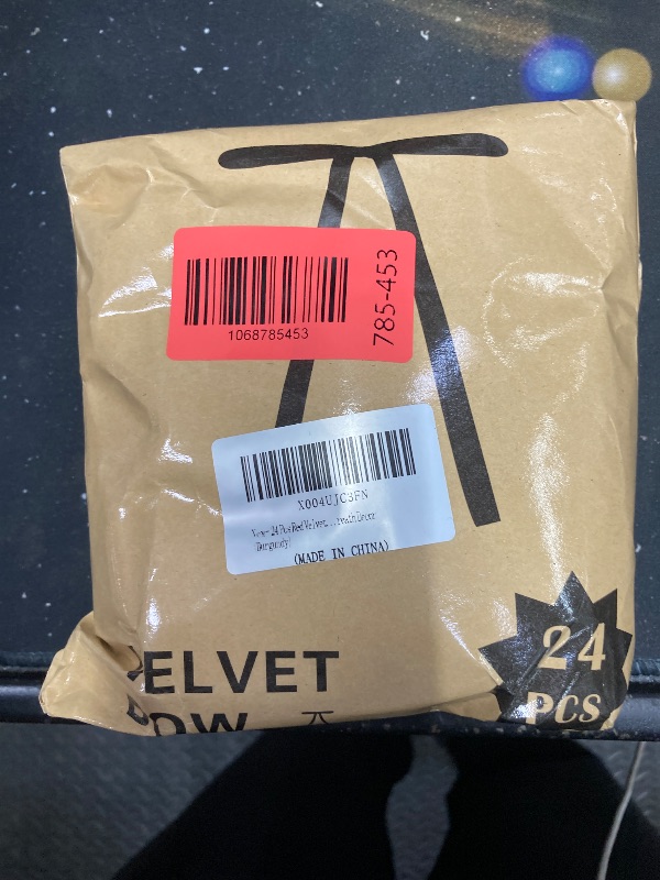 Photo 1 of 24 Pcs Red Velvet Ribbon Christmas Tree Bows Bow Tree Topper Door Garland Decor Vintage Wreath Bow Velvet Bows Ornaments for Christmas Trees Gifts Party Door Garland Wreath Decor (Burgundy)