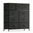 Photo 1 of ****Missing parts, broken levers**ZUNMOS 9 Drawer Fabric Dresser for Bedroom, Chest of Drawer Organizer Storage Cabinet for Closet, Entryway, Black*FOR ONE PIECE ONLY***