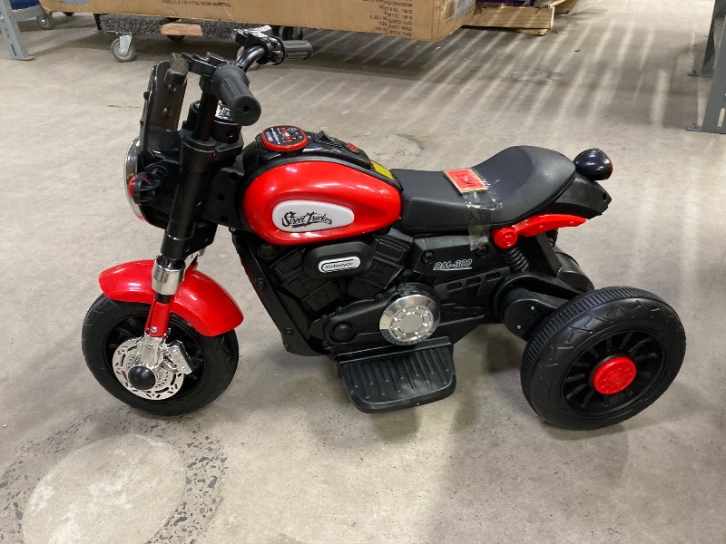 Photo 1 of ***MISSING CHARGER***Bruce&Shark Kids Electric Motorcycle Ride-on Toy with Headlights, 3 Wheels Dual Motor Car for Children Boys Girls Red***MISSING CHARGER***