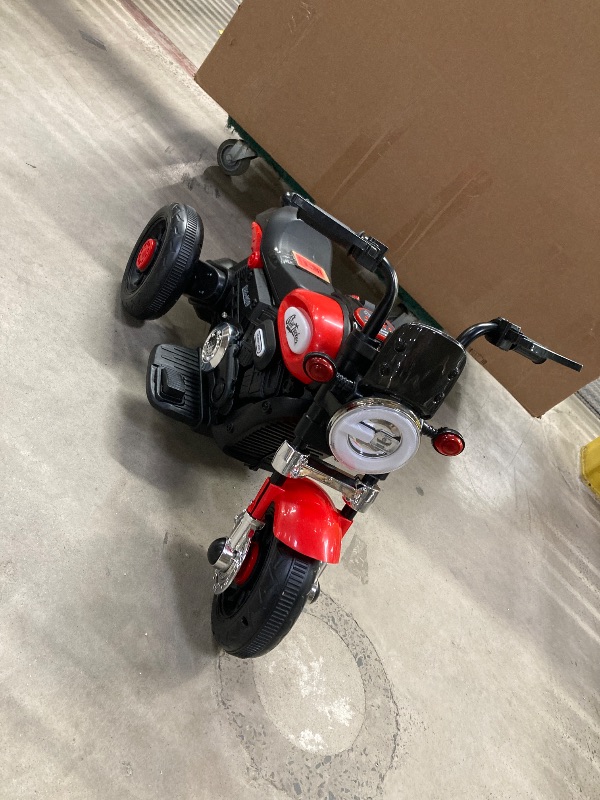 Photo 1 of ***MISSING CHARGER***Bruce&Shark Kids Electric Motorcycle Ride-on Toy with Headlights, 3 Wheels Dual Motor Car for Children Boys Girls Red***MISSING CHARGER***