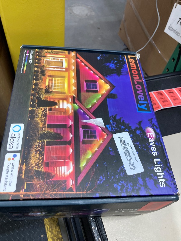 Photo 1 of ***MISSING PARTS -SELLING AS IS *** lemonlovely Permanent Outdoor Lights Pro, 180ft with 132 IC+RGBCW Smart LED Eaves Christmas Lights for Daily Decoration, IP67 Waterproof for Outside Xmas Halloween House Roof Lighting, Black