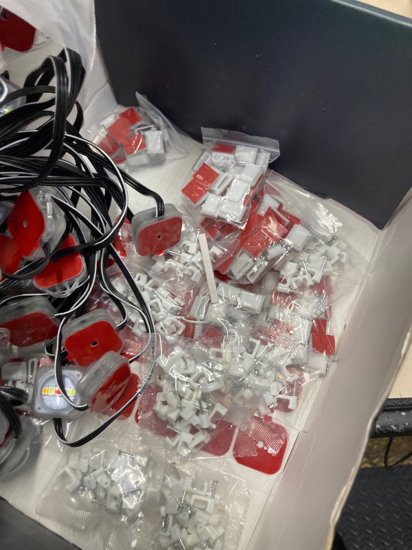 Photo 1 of ***MISSING PARTS -SELLING AS IS *** lemonlovely Permanent Outdoor Lights Pro, 180ft with 132 IC+RGBCW Smart LED Eaves Christmas Lights for Daily Decoration, IP67 Waterproof for Outside Xmas Halloween House Roof Lighting, Black