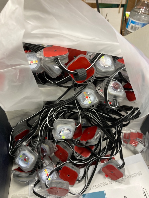 Photo 1 of ***MISSING PARTS -SELLING AS IS *** lemonlovely Permanent Outdoor Lights Pro, 180ft with 132 IC+RGBCW Smart LED Eaves Christmas Lights for Daily Decoration, IP67 Waterproof for Outside Xmas Halloween House Roof Lighting, Black