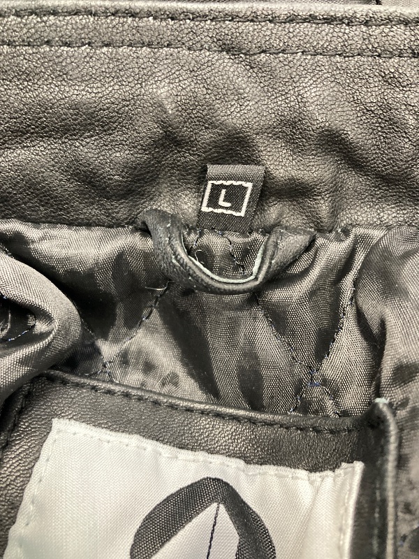 Photo 1 of ***VERY SMALL. SAYS LARGE BUT PLEASE LOOK AT MEASUREMENT PICS***Artistry Womens Genuine Lambskin Leather Motorcycle Jacket with Removable Leather Hood Black - Hooded leather bomber jacket (Black, Large)***VERY SMALL. SAYS LARGE BUT PLEASE LOOK AT MEASUREM