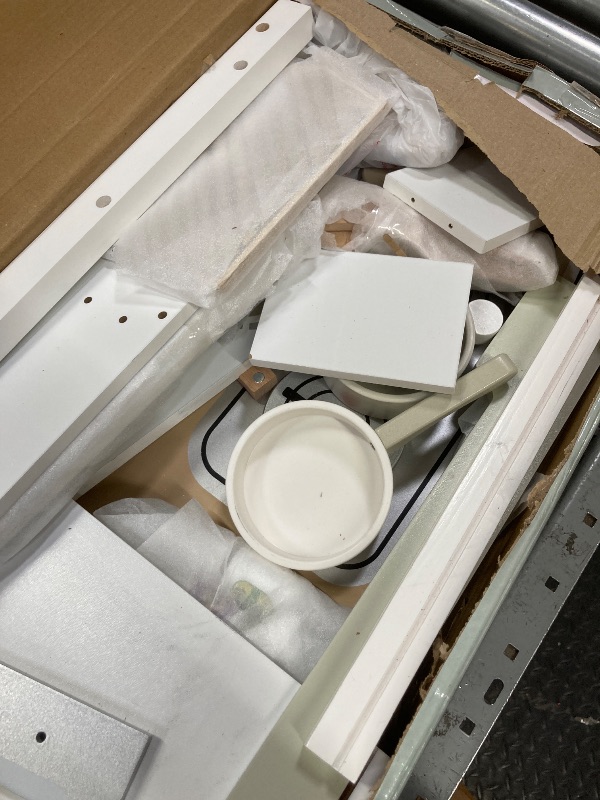 Photo 1 of **NO INSTRUCTIONS***Kids Play Kitchen Set Toy, Wooden Pretend Chef Cooking Play Set with Microwave, Pan, Sink, Cookware Accessories Kitchen Set for Toddlers, Boys, Girls, Gift for Ages 2+