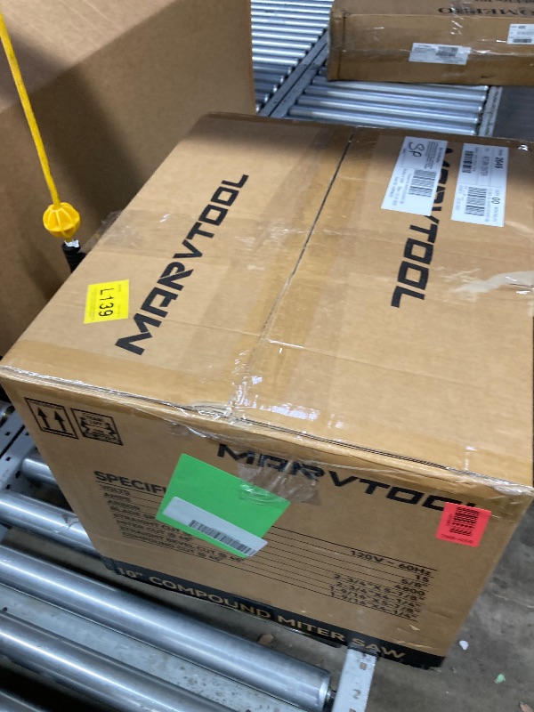 Photo 1 of 10-inch Compound Miter Saw 15 Amp High Speed Compact Saw Single Bevel 0-45° With Extension Table 36T Blade Dust Power Saw
