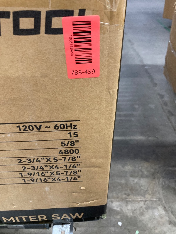 Photo 1 of 10-inch Compound Miter Saw 15 Amp High Speed Compact Saw Single Bevel 0-45° With Extension Table 36T Blade Dust Power Saw
