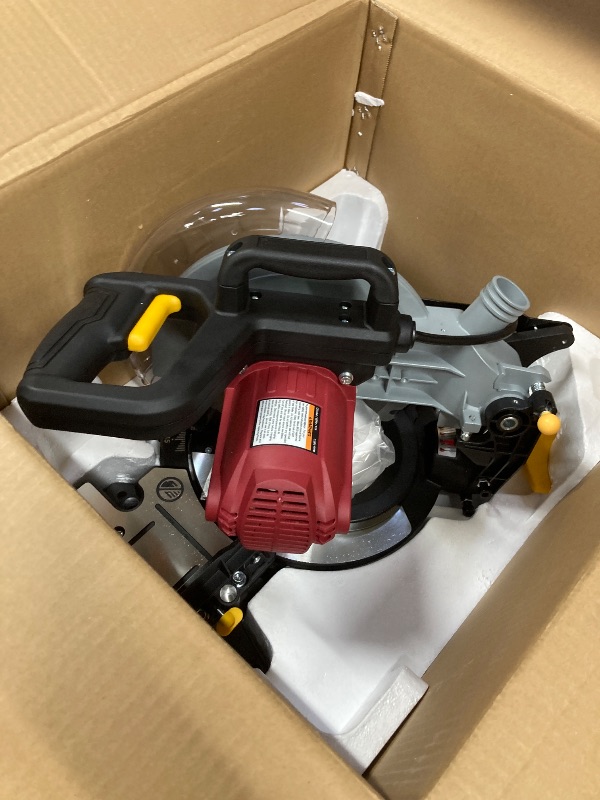 Photo 1 of 10-inch Compound Miter Saw 15 Amp High Speed Compact Saw Single Bevel 0-45° With Extension Table 36T Blade Dust Power Saw
