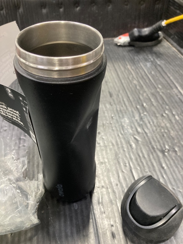 Photo 1 of ***MAJOR DENT AS PICTURED*MISSING STRAW***Owala FreeSip Insulated Stainless Steel Water Bottle with Straw, BPA-Free Sports Water Bottle, Great for Travel, 24 Oz, Very, Very Dark***MAJOR DENT AS PICTURED*MISSING STRAW***