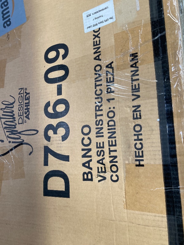 Photo 1 of **Missing hardware**Signature Design by Ashley Tyler Creek Urban Farmhouse Counter Height Upholstered Dining Bench, Almost Black