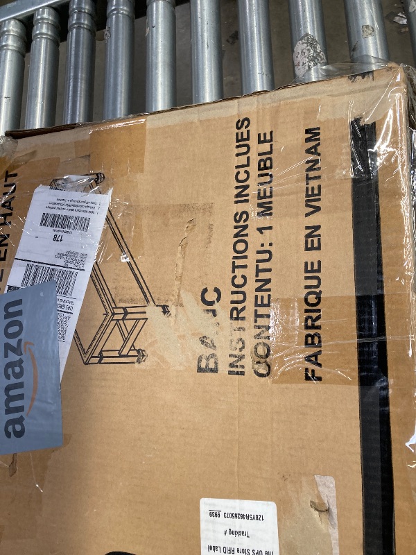 Photo 1 of **Missing hardware**Signature Design by Ashley Tyler Creek Urban Farmhouse Counter Height Upholstered Dining Bench, Almost Black